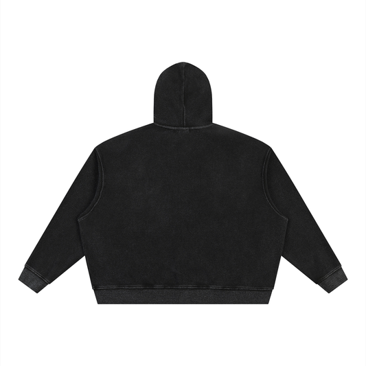 Unisex Vintage Wash "MG" Waffle Full Zip Hoodie
