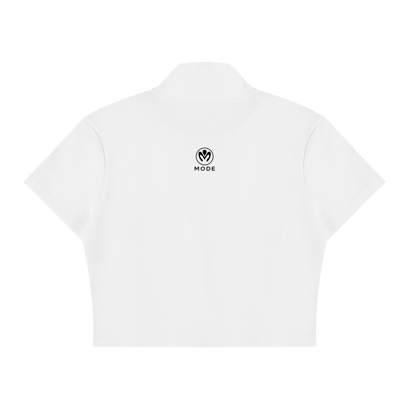 Mode Gallery Women's Cropped Zip Short Sleeve T-Shirt