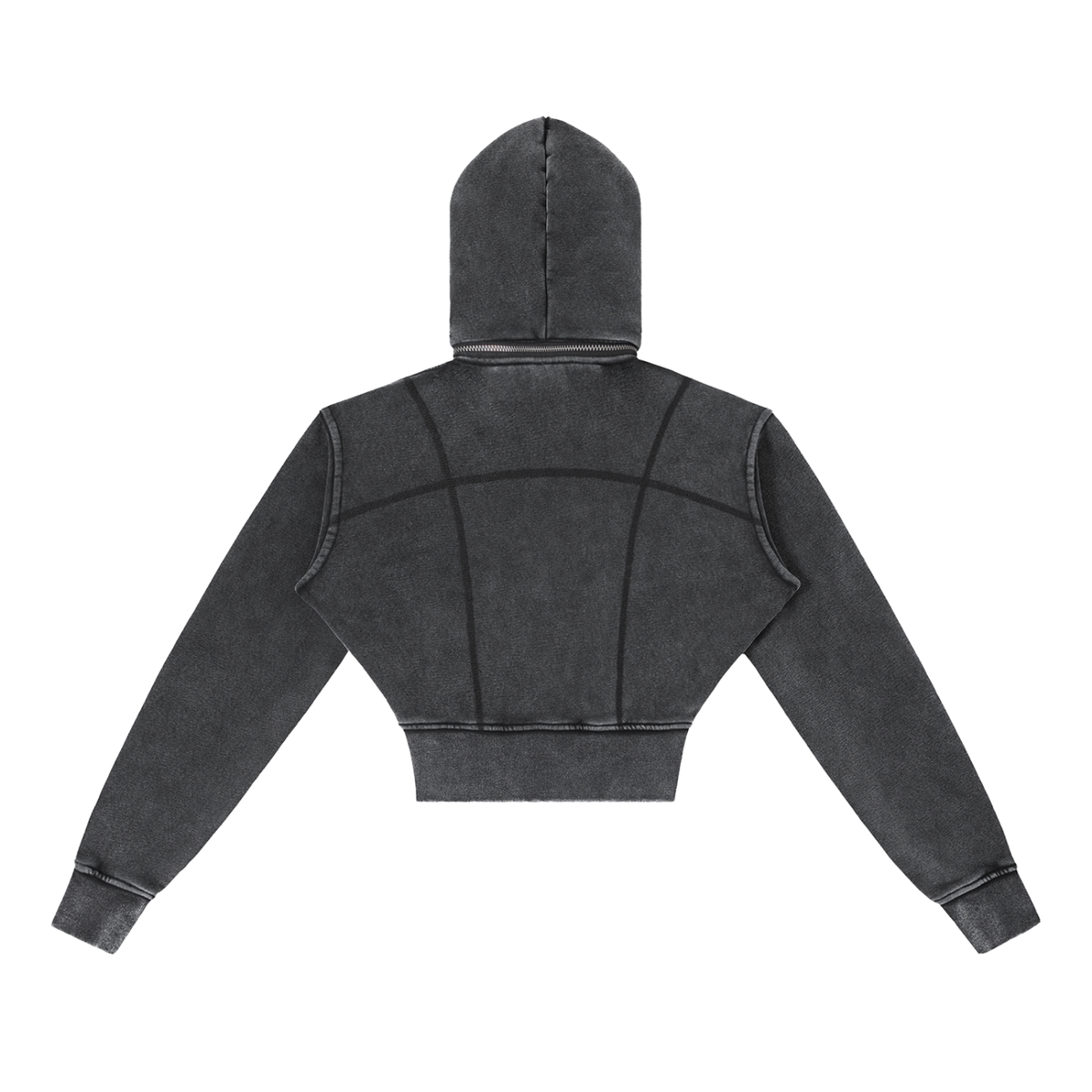 Vintage washed "MG" Crop Hoodie