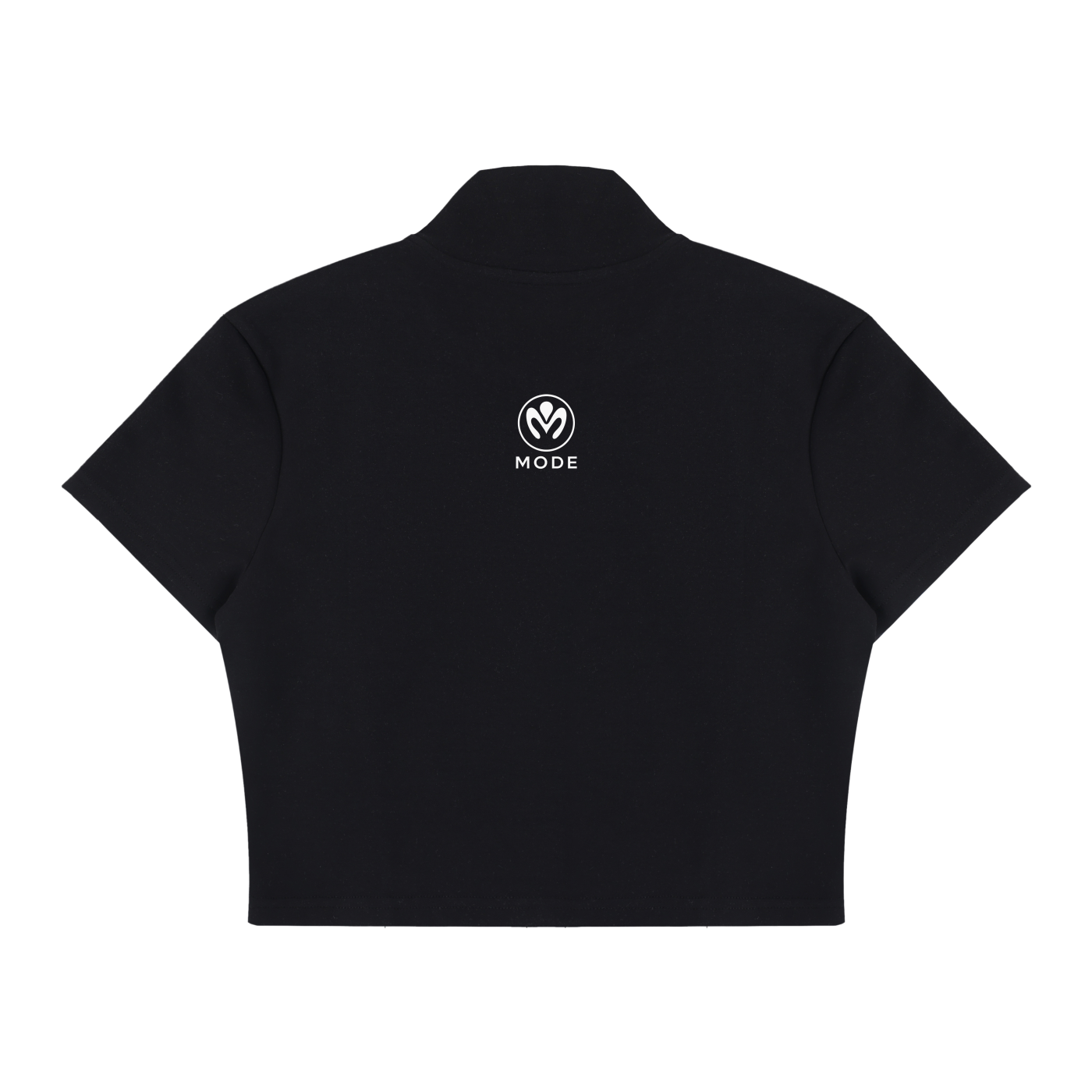 Mode Gallery Women's Cropped Zip Short Sleeve T-Shirt