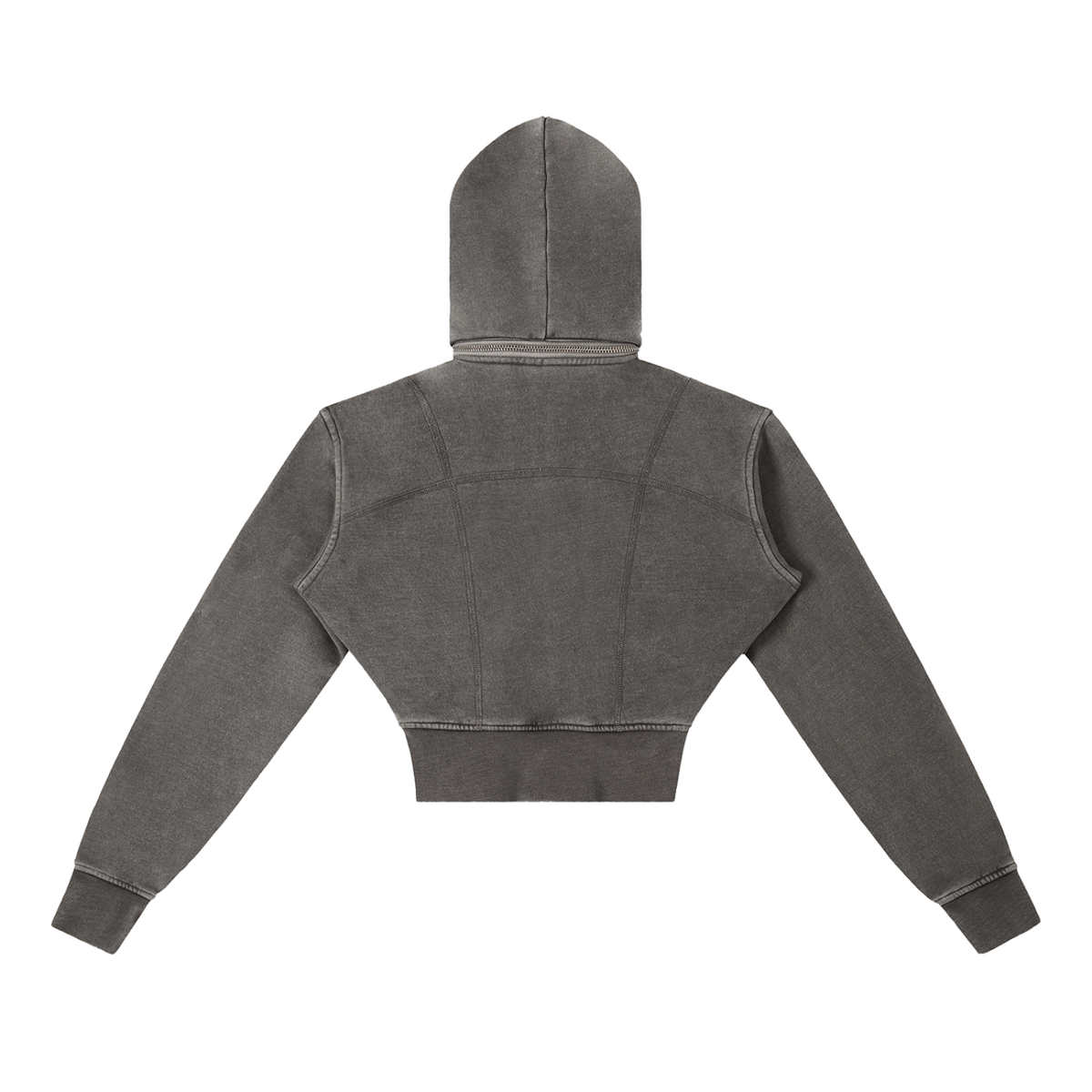 Vintage washed "MG" Crop Hoodie