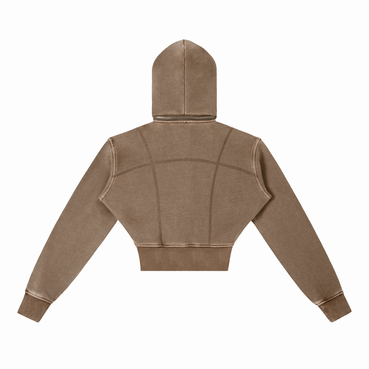 Vintage washed "MG" Crop Hoodie